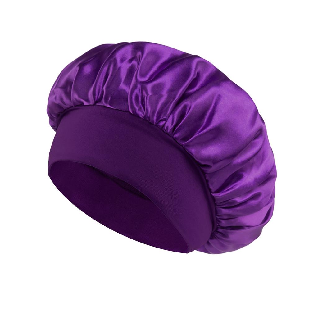 Bonnet en Satin Doux pour Femme – Large Bord & Élastique Souple | Protection Capillaire Nuit