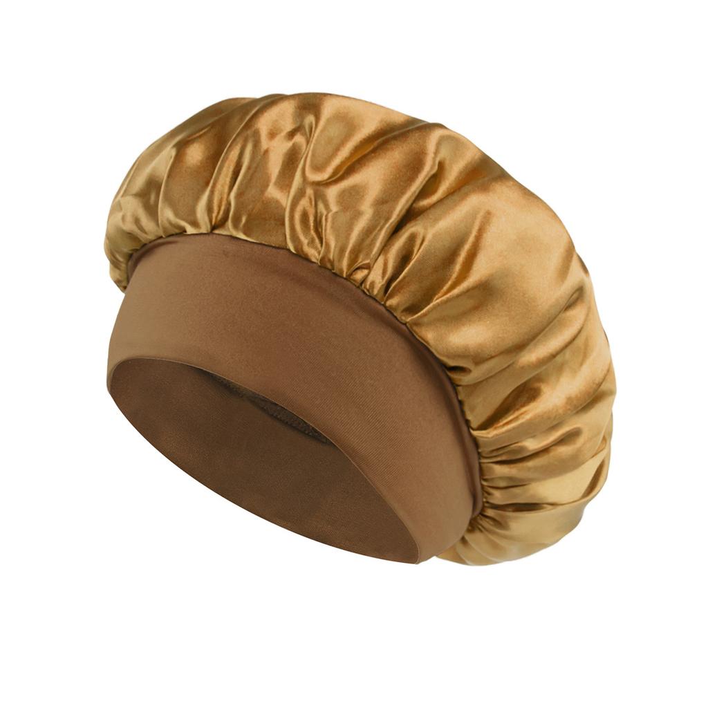 Bonnet en Satin Doux pour Femme – Large Bord & Élastique Souple | Protection Capillaire Nuit